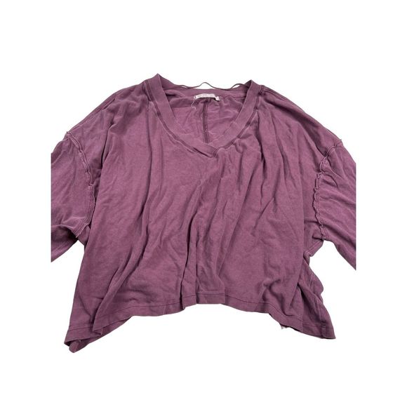 Free People Buffy Balloon Sleeve Top in Plum Blossom size M - Picture 3 of 13